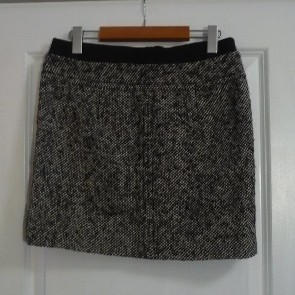 Vintage LOFT Thick Wool Blend Black Banded Waist Skirt 29W - Picture 4 of 12